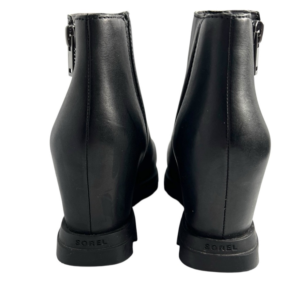 Sorel Joan of Arctic Wedge III Zip Leather Waterproof Boots Black Size 8.5 - Picture 12 of 16
